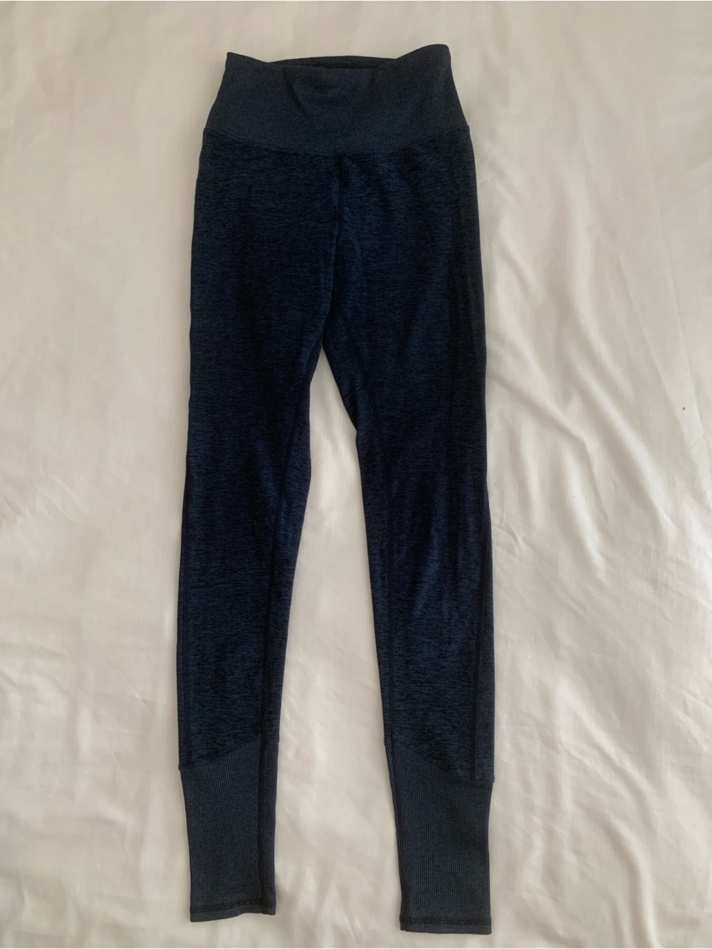 EUC Alo Yoga High Waist Seamless Leggings XS Blue Heathered